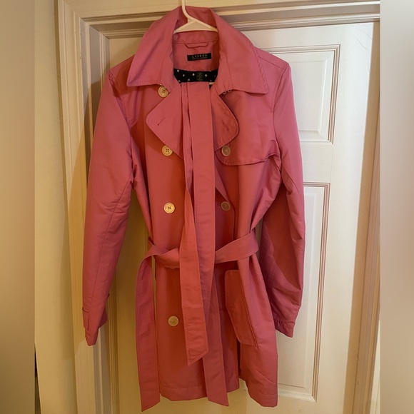 LAUREN Ralph Lauren Pink Belted Raincoat - Picture 2 of 8